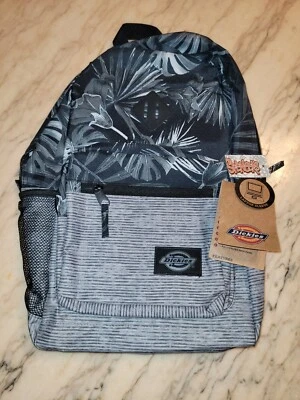 Mochila para portátil Dickies exclusiva de Spencer negra gris árboles tropicales ¡Nueva! Foto 1 de 4