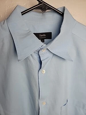 Zanella Made in Italy L Men's Blue Long Sleeve Dress Shirt Large - Image 1 of 4