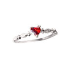 Fashion Charm Love Heart Rings For Women Heart Crystal Zircon Ring Accessories_q