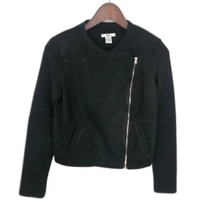 Bar III Black Moto Zip Textured Jacket Women's Size Small - Picture 1 of 9