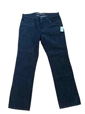 NWT Kenneth Cole Select Size 38 X 32 Straight Leg Jeans Black Raw Denim - Image 1 of 4