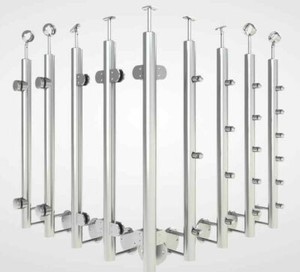 Geländerpfosten Edelstahl Pfosten Glasgeländer Treppengeländer Seitlich