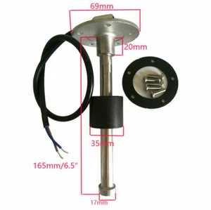 Fuel Level Sender 0-190 ohms 165mm/6-1/2" Water Sending Unit SAE 5 Holes Pattern - Picture 1 of 7