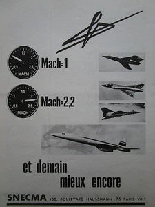 1968-69 PUB SNECMA MOTEUR AVIATION CONCORDE MIRAGE ATAR OLYMPUS FRENCH AD - Foto 1 di 1