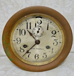 Antiguo reloj campana de barco Seth Thomas funcionando y llamativo - Imagen 1 de 17