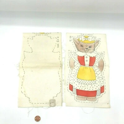 Van B & H Rag Toy Rag Doll Kitty in Dress Doll Pattern Cat  - Image 1 of 4