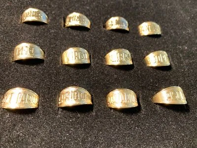 14KT Plaqué Or Réglable Zodiaque Bague De Taille 6-8.5 USA Vendeur - Photo 1/4