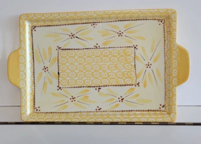 Temptations by Tara YELLOW Florals Rectangular Serving Platter 15.5 By 9.5 Inch - Image 1 of 4