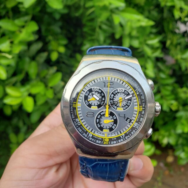 Swatch Reloj analógico de plástico para hombre SVCM4007AG con esfera gris,  Negro -, Relojes de moda