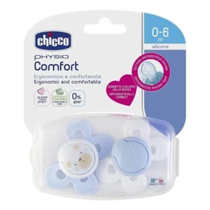 Confezione 2 succhietti PHYSIO COMFORT Silicone 0-6mesi Azzurro Chicco - Picture 1 of 1