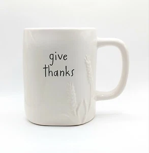 Rae Dunn Give Thanks Kaffee Tee Becher Tasse 18 Unzen Keramik, Herbst Thanksgiving Geschenk - Bild 1 von 7