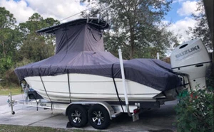 Heavy Duty Center Console T-Top Roof Boat Cover Waterproof Storage 17-19/20-22FT - Picture 1 of 9
