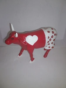 Cow Parade Moocho Amor #9177 Hearts & Lip Prints White High Heels - Bild 1 von 5