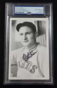 LLOYD WANER Signed Real Photo Postcard-HOF-PITTSBURGH PIRATES-PSA - Picture 1 of 4