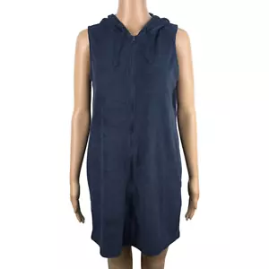 Joe Fresh Terry Cloth Cover Up Women's S Blue Pool Beach Resort Pockets - Picture 1 of 6