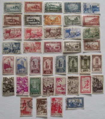 FRENCH MOROCCO 40 STAMPS - Mint & Used Hinged 1920's-30's Collection - Image 1 of 4