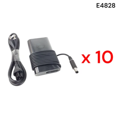 Dell 19.5V 3.34A 65W Laptop Adapter W/3-Prong Power Cable Lot of 10 E4828 - Image 1 of 4