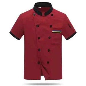 Professional Short Sleeve Chef Jacket Food Service Industry Restaurant Chef Coat - Picture 1 of 29