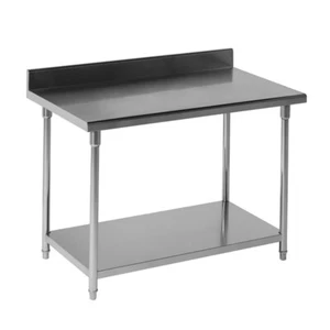 ICQK Banco Cucina Professionale Acciaio Inox, 120x70 cm, Con Alzatina - Foto 1 di 8