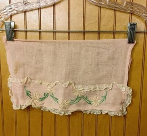 Antique French Victorian Edwardian Buttoned Lace Embroidered Lingerie Bag/Pouch - Imagen 1 de 10