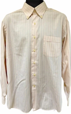 Tommy Bahama Men's Long Sleeve Button Front Shirt Size 16 34-35 Pink Blue Stripe - Image 1 of 4