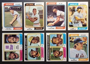 (8) 1974 Topps Lot: Kaline; R. Jackson Ldr/AS; McGraw; Piniella+ (~VG) - Bild 1 von 10