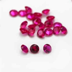Size 1.0~12mm Round Brilliant Cut Rubys Synthetic Corundum Red Stone For Jewelry - Picture 1 of 8