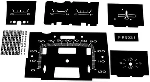 Premium Dash Decal 67-68 Plymouth Fury FULL KIT 120MPH BLACK - Picture 1 of 1