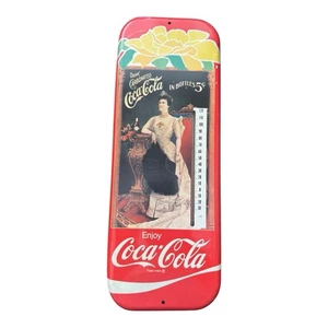 1981 Coke Coca Cola Tin Advertising Thermometer with Lillian Nordica - Picture 1 of 4