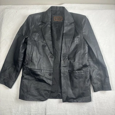 Leather World By Lucky Leather Black Long Sleeve Jacket Women's Large - Image 1 of 4