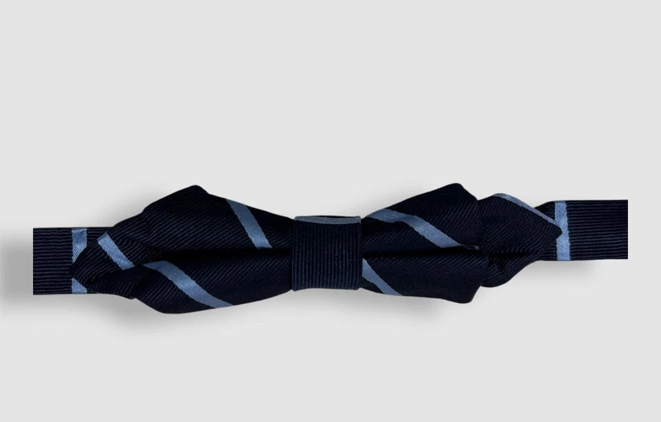 Tommy Hilfiger Men's Blue Stripe Silk Pre Tied Adjustable Bow Tie - Image 1 of 1