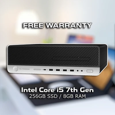 HP EliteDesk 800 G3 SFF Windows 10 PC (Intel Core i5 / 8GB RAM / 256GB SSD) - Image 1 of 2