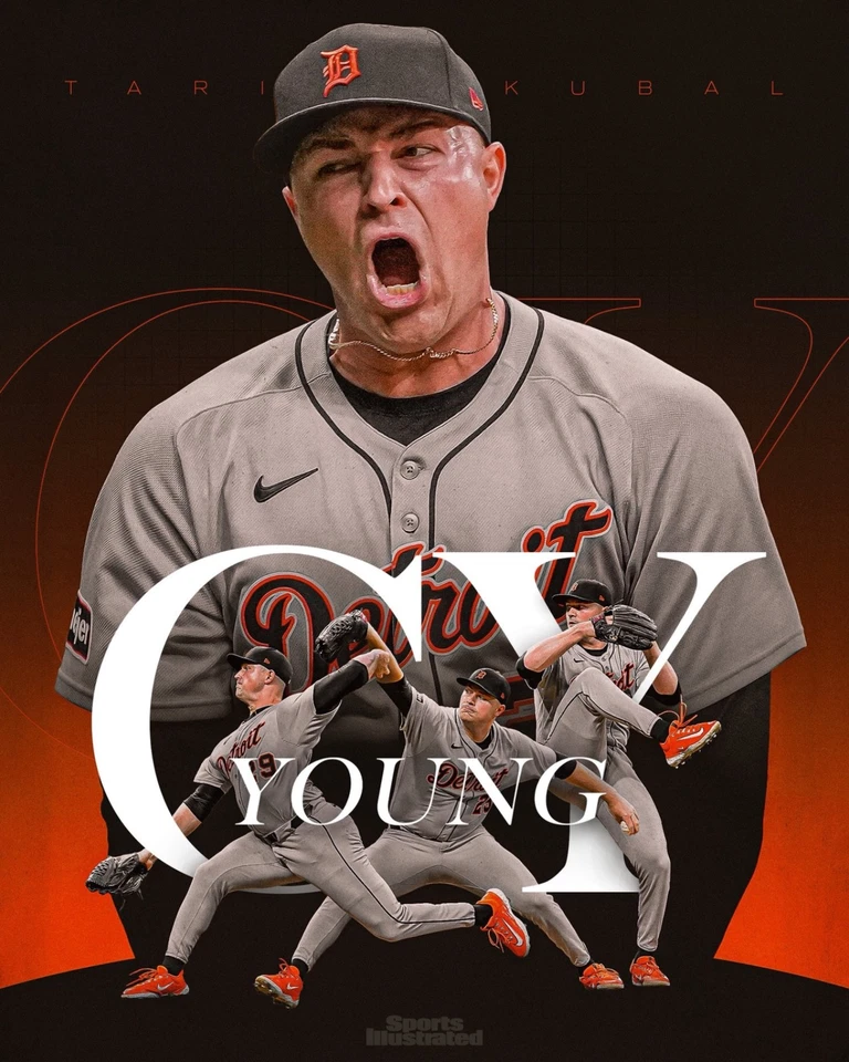 8x10 Photo TARIK SKUBAL Detroit Tigers 2024/2025 Cy Young Pitcher back to back - Image 1 of 1