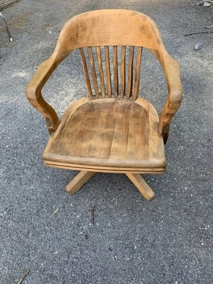 W. H. Gunlocke стул Co банкиров стол стул старинный винтажный офис поворотный наклон - Изображение 1 из 4