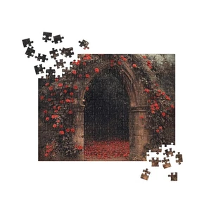 Gothic Rose Arch Puzzle Enchanted Garden Ruins Romantic Dark Fantasy Art - Picture 1 of 7