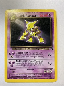 Dark ALAKAZAM Pokémon TCG Trading Card - RARE - 18/82 Team Rocket - Picture 1 of 13