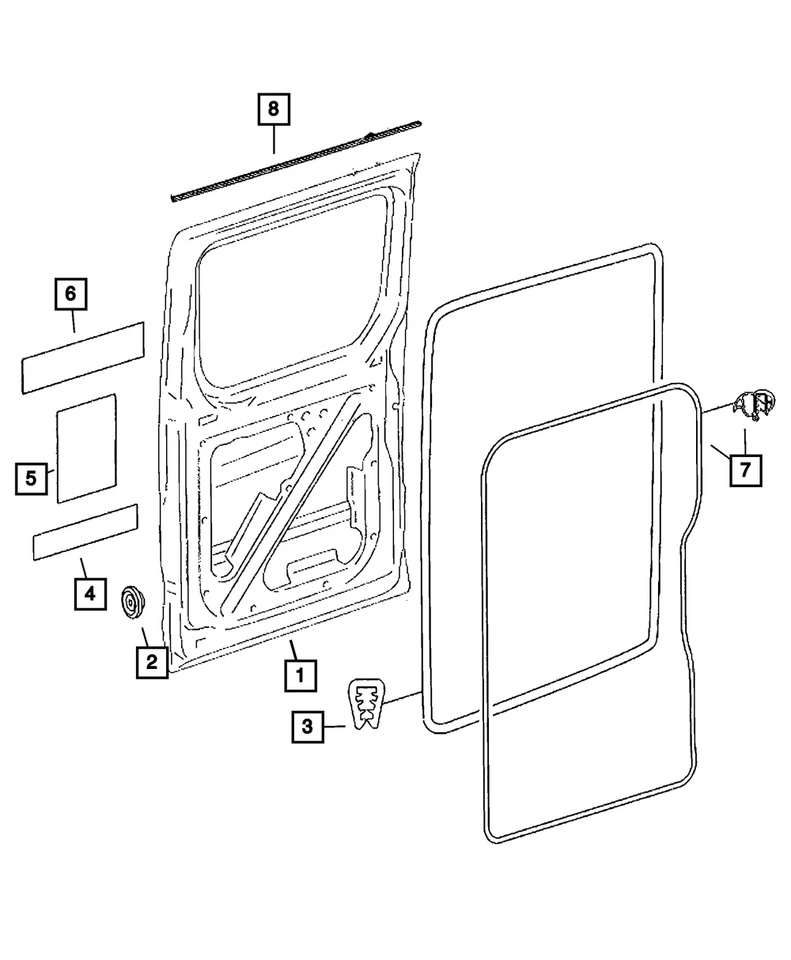 Подлинная боковая грузовая дверь Mopar слева 68017332AA - Изображение 1 из 1
