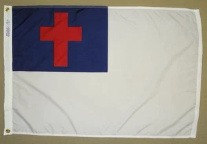 Annin Flagmakers #427 5 piedi x 8 piedi. Nyl-Glo bandiera cristiana tinta.  NUOVO con scatola - Foto 1 di 4