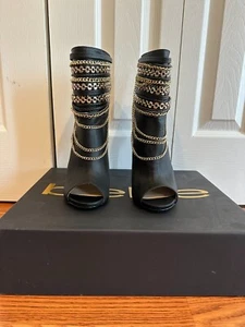 Bebe Black Open Toes Boots/Booties size 7 - Picture 1 of 4