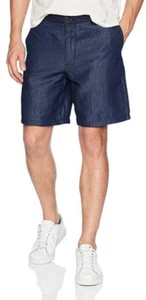 Armani Exchange A/X Mens Yarn Dyed Indigo Cotton Linen Twill Bermuda Shorts - Picture 1 of 2