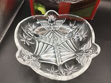 Gorham Angels of Peace Crystal 8" Divided Relish Dish Plate Made in Germany 
