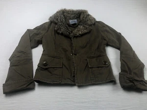 BB Dakota Brown Blazer Jacket Faux Fur Collar Pockets Size Small Woman - Picture 1 of 9