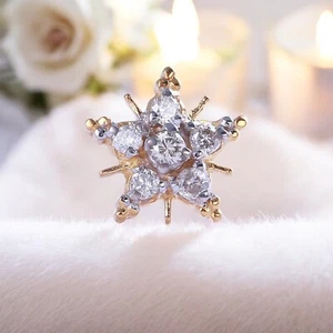 Prächtige 0,20 Cts Runder Brillant Schliff Diamanten Nasenstecker 18K Gelbgold - Picture 1 of 2
