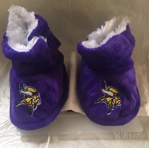 Minnesota Vikings Toddler Boot Bootie Slippers NEW - Free U.S.A. Shipping Cover