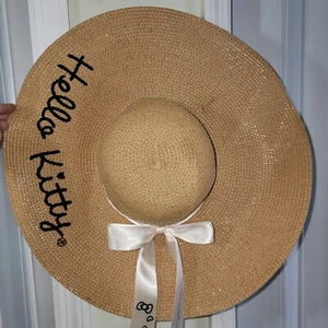 Sombrero de paja Hello Kitty Shein ala de 20" - Imagen 1 de 6