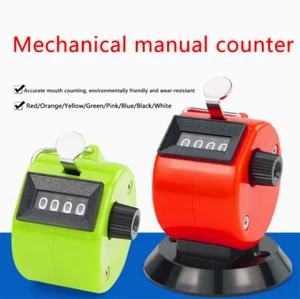 Red/Orange/Yellow/Green/Pink/Blue/Black/White Plastic Manual Counter with Base - Photo 1/25