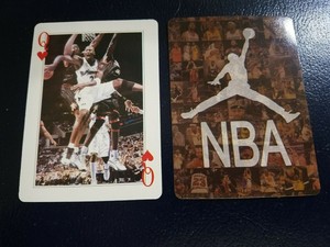 Michael Jordan In Track Washington Wizards Queen  Hearts Playing Card Oddball
