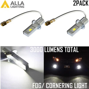 Alla Lighting LED 6000K White H3 Fog Light Bulb Volkswagen GMC Chevrolet Subaru - Picture 1 of 8