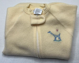 Vintage Carters Lennon Sleep Sack Gown One Size To 21 Lbs Yellow w/Blue Giraffe - Picture 1 of 12