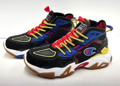 NWT Champion Bromad Slice "Black/Multi" Grade School Boys' Shoe CP102252Y - SZ 6 - Image 1 of 4